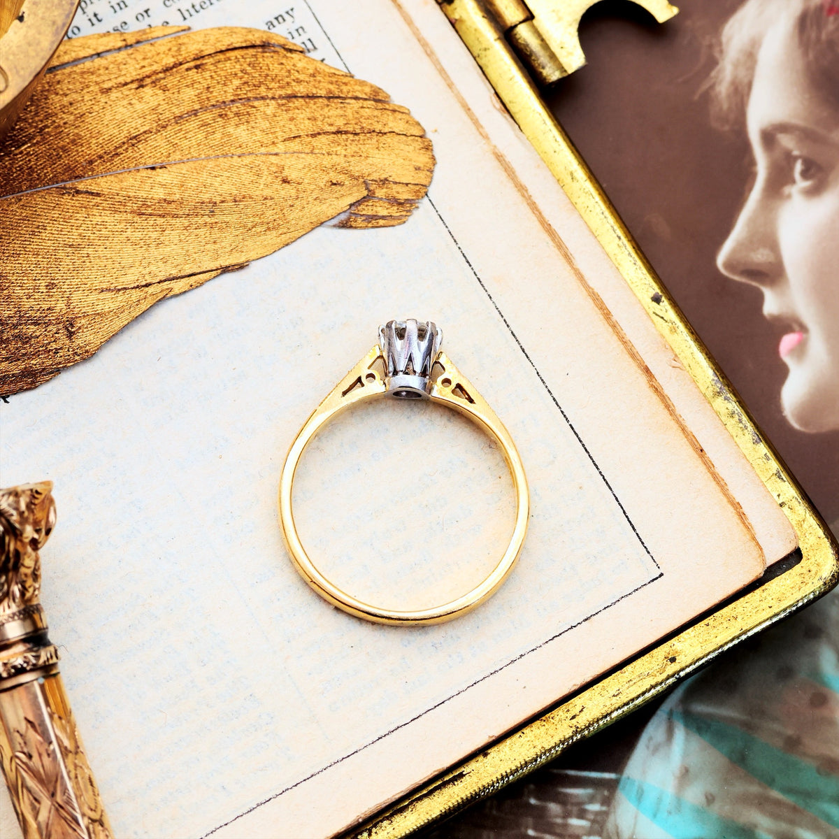 Vintage 0.25ct Brilliant-cut Diamond Solitaire Engagement Ring