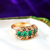 Antique Victorian Cannetille Gold Green Paste Ring