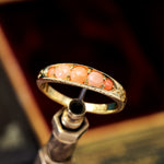 Petite Antique Victorian 18ct Gold Coral Ring