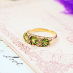 Vintage 18ct Gold Peridot & Diamond Ring