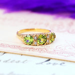 Vintage 18ct Gold Peridot & Diamond Ring