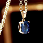 Blue Sapphire & 9ct Gold Pendant