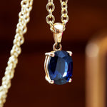 Blue Sapphire & 9ct Gold Pendant