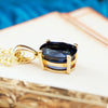 Minimalist Blue Sapphire & 9ct Gold Pendant