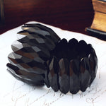 Antique Matching Pair of Whitby Jet Cuff Bracelets