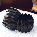 Antique Matching Pair of Whitby Jet Cuff Bracelets