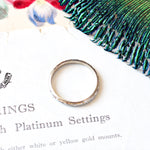 Vintage Size 'K' / '5.25' Hand Engraved Platinum Wedding Band