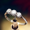 Vintage 1930's 18ct White Gold Diamond Trilogy Ring