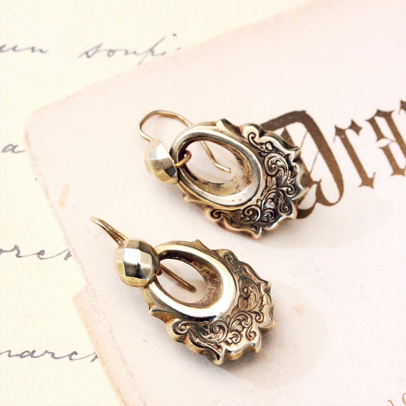 Antique Victorian Pinchbeck Earrings