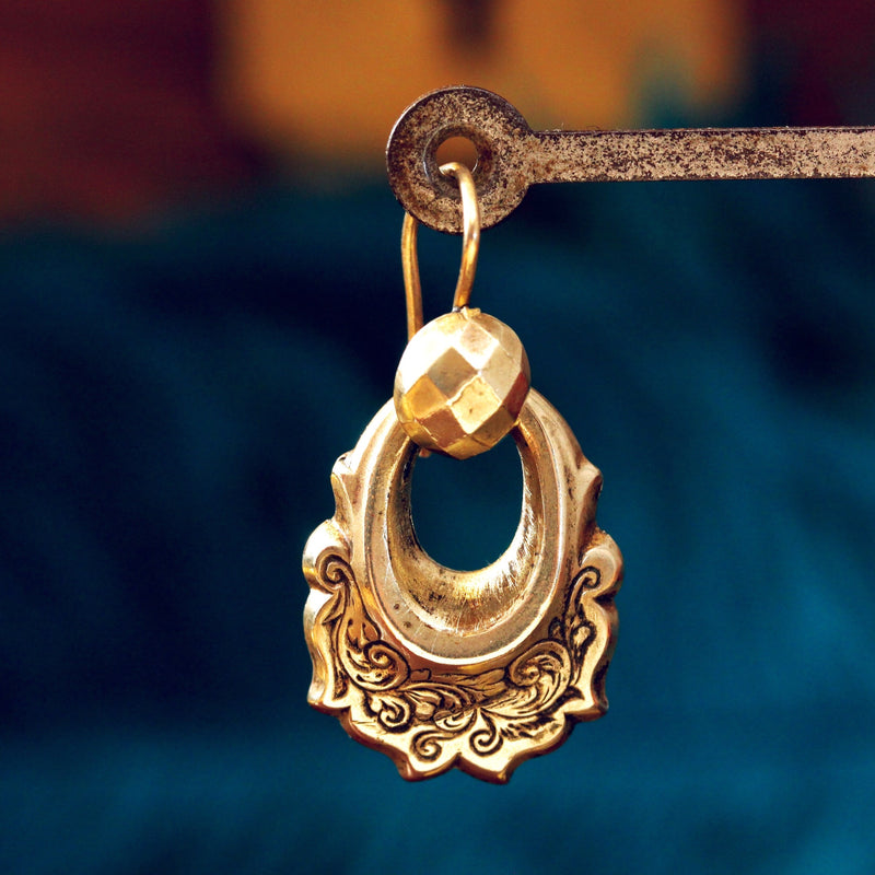 Antique Victorian Hoop Earrings Fetheray