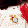 Antique Opal & Ruby Victorian Bug Pendant