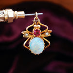 Antique Opal & Ruby Victorian Bug Pendant