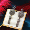 Antique Tasselled Hand Cut Steel Earrings