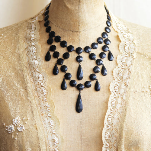 Antique Victorian French Jet Necklace