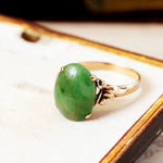 Art Nouveau 14ct Gold Jade Ring