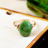 A Sensational Vintage Chinese 14K Gold Jadeite Dress Ring