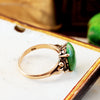 A Sensational Vintage Chinese 14K Gold Jadeite Dress Ring
