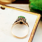 A Sensational Vintage Chinese 14K Gold Jadeite Dress Ring