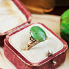 Art Nouveau 14ct Gold Jade Ring