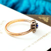 Sweetheart Antique Sapphire & Diamond Cluster Ring
