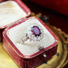 Extraordinary Vintage Deep Wine Ruby & Diamond Cluster Ring