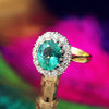 Super GLAM Date 1973 Emerald & Diamond Cocktail Ring