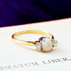 Vintage Rainbow Opal & Diamond Ring