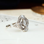 Quite Exquisitely Vintage Art Deco Diamond Cluster Ring
