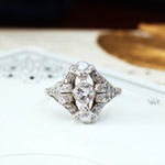 Quite Exquisitely Vintage Art Deco Diamond Cluster Ring