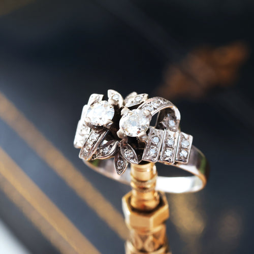 Glamorous Vintage 1970's Diamond Cocktail Ring