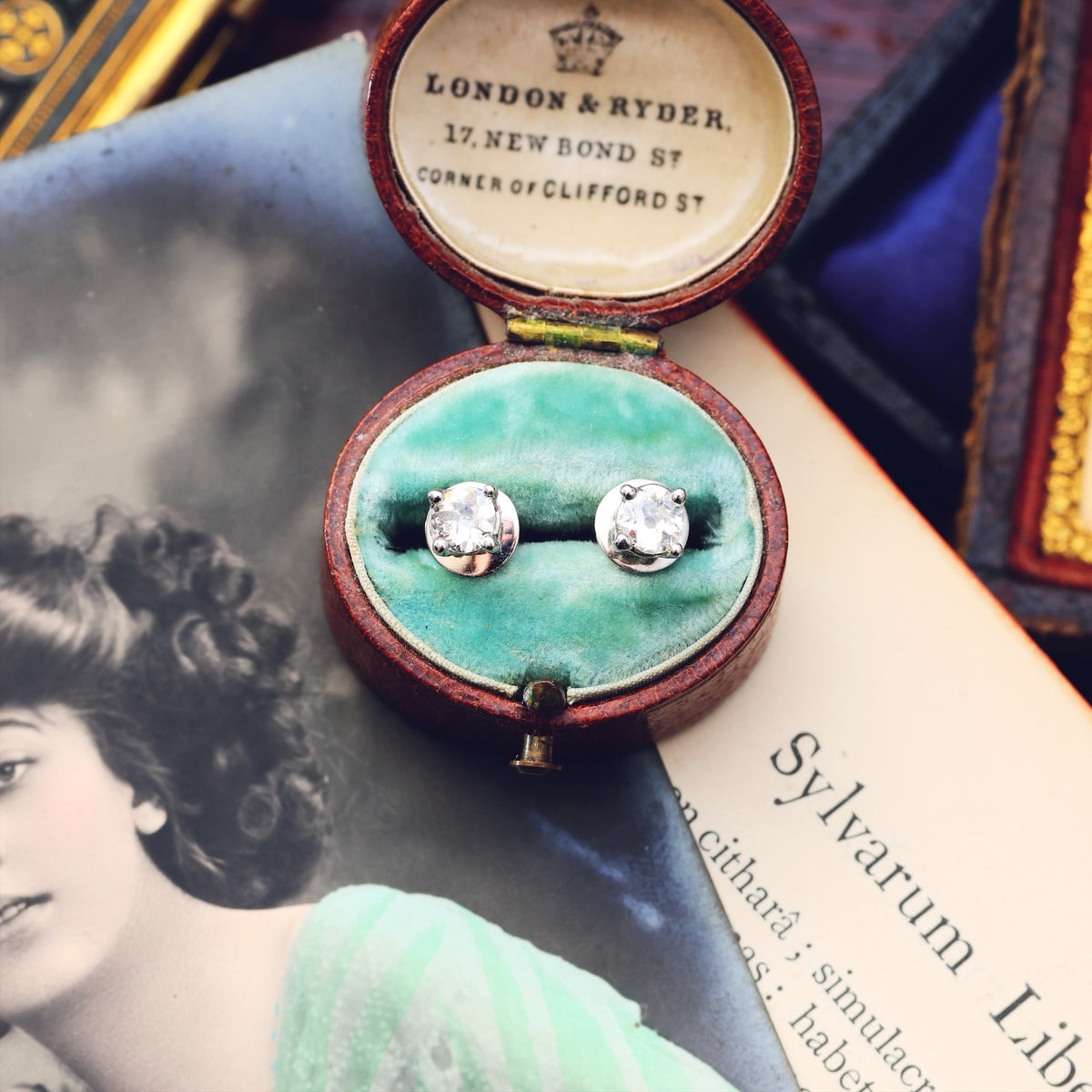 Vintage Hand Cut Diamond Stud Earrings