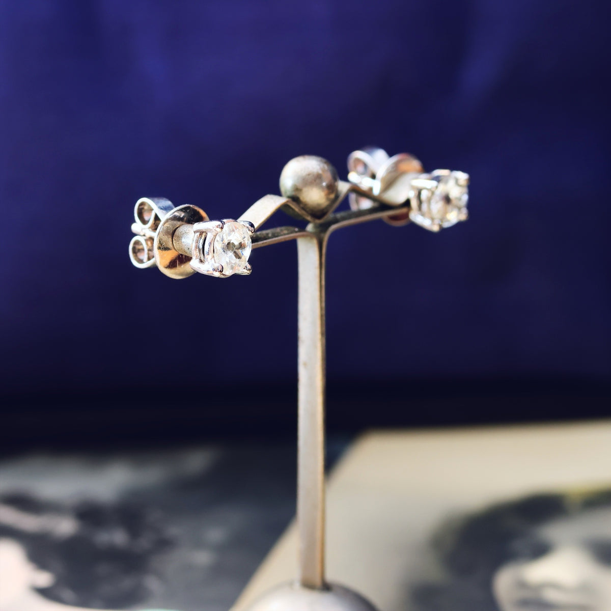 Vintage Hand Cut Diamond Stud Earrings