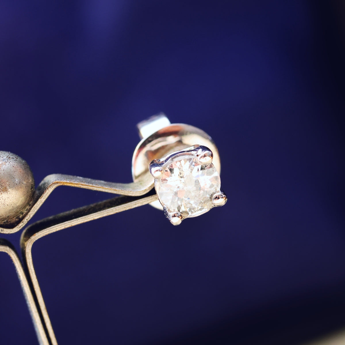 Vintage Hand Cut Diamond Stud Earrings