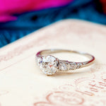 1ct Old Cut Diamond Platinum Engagement Ring