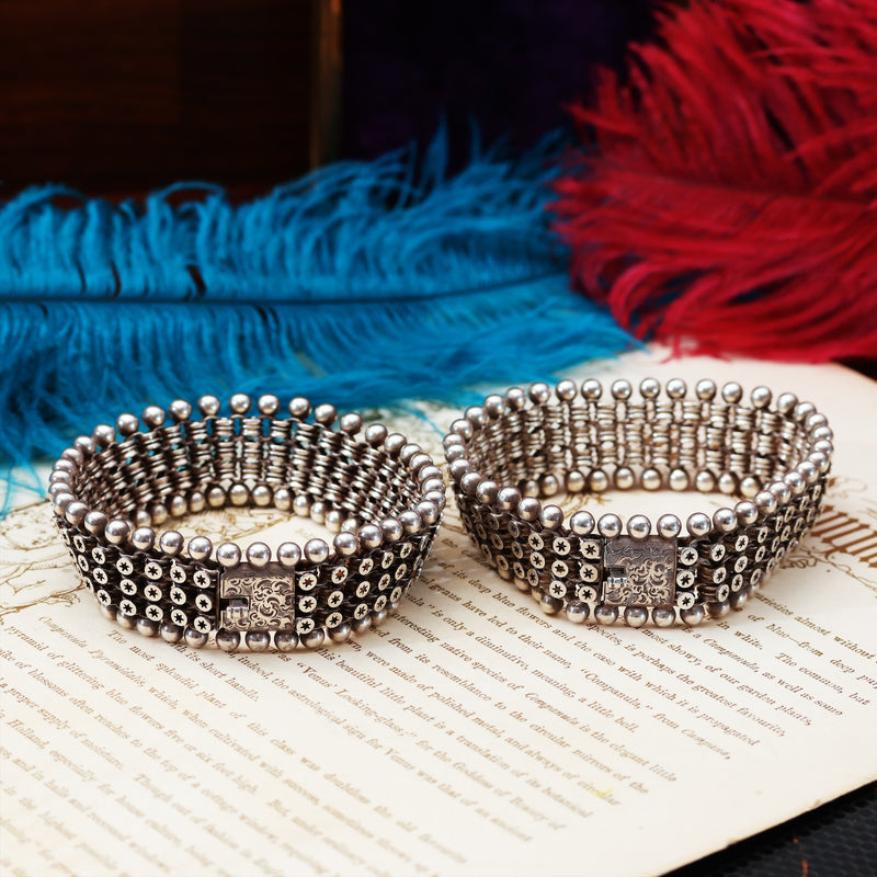 Silver bobble collarette/bracelets