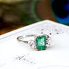 Vintage Emerald & Diamond Trilogy Engagement Ring