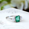 Vintage Emerald & Diamond Trilogy Engagement Ring