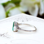 Vintage Emerald & Diamond Trilogy Engagement Ring