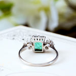 Vintage Emerald & Diamond Trilogy Engagement Ring