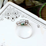 Vintage Emerald & Diamond Trilogy Engagement Ring