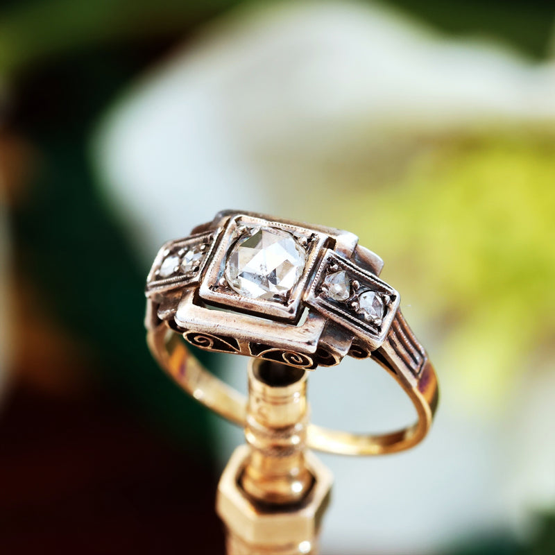 All Original Art Deco Rose Cut Diamond Ring