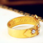 Pristine Date 1875 18ct Gold Seed Pearl Buckle Ring