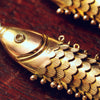 INCREDIBLE 14ct Gold Vintage Articulated Carp Fish Earrings