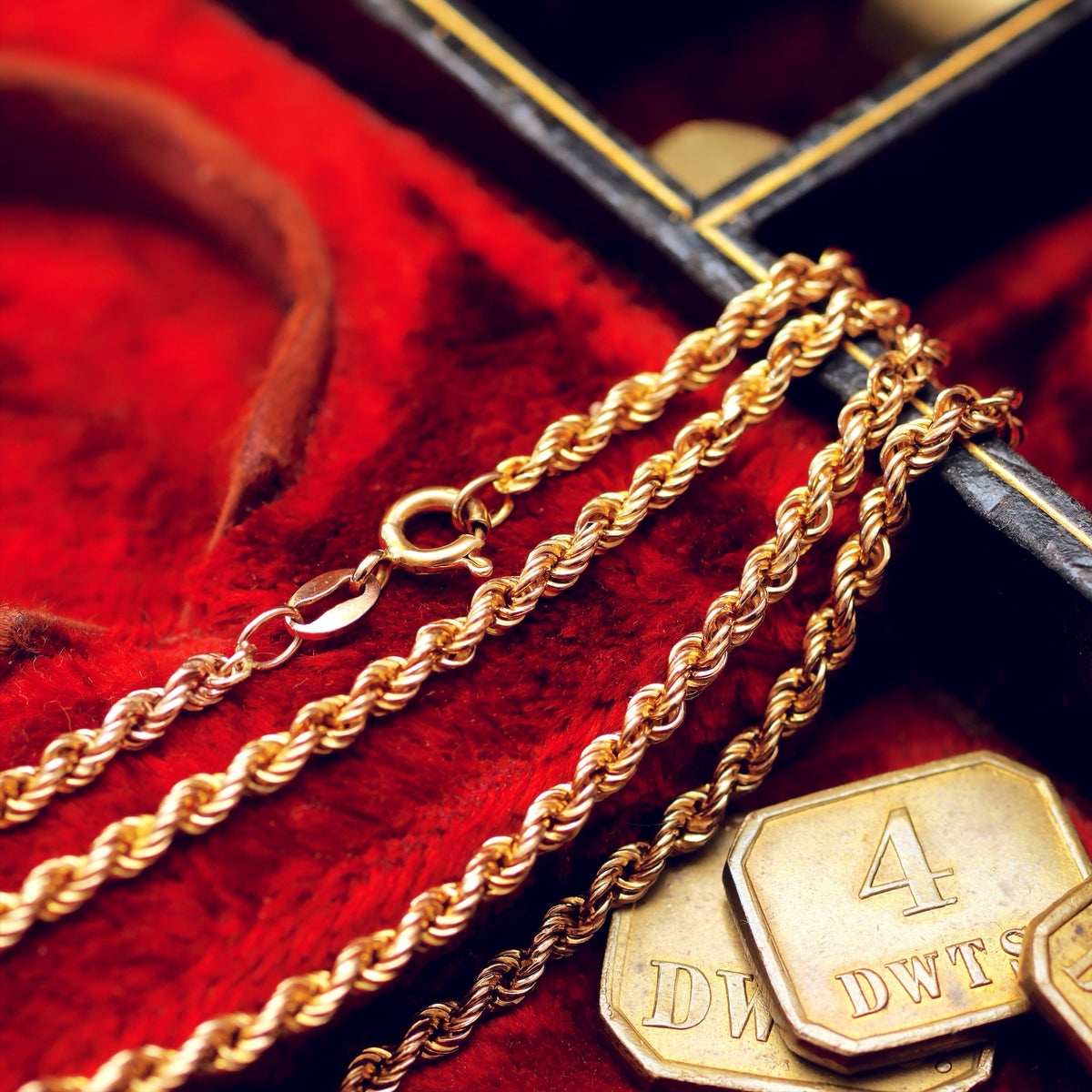 Statement Vintage 9ct Gold Rope Link Chain