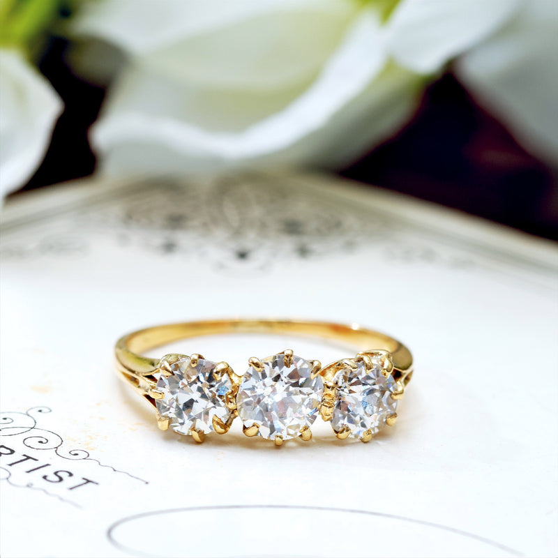 Antique Trilogy Diamond Engagement Ring