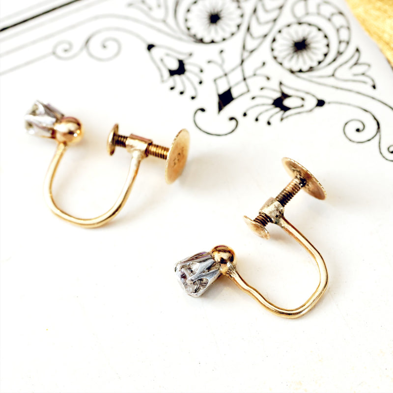 A Rare Find! Vintage Screw Fit Diamond Earrings