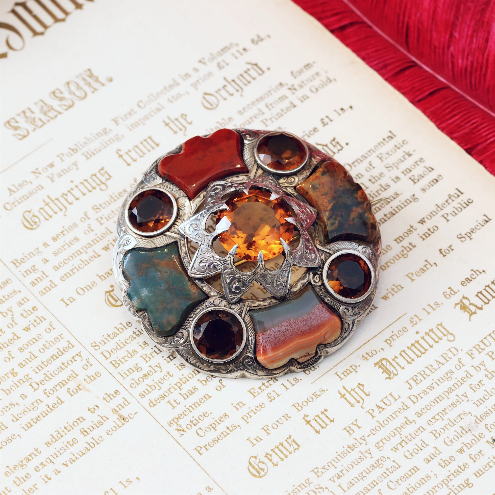 Antique Victorian Scottish Agate Specimen Brooch – Fetheray
