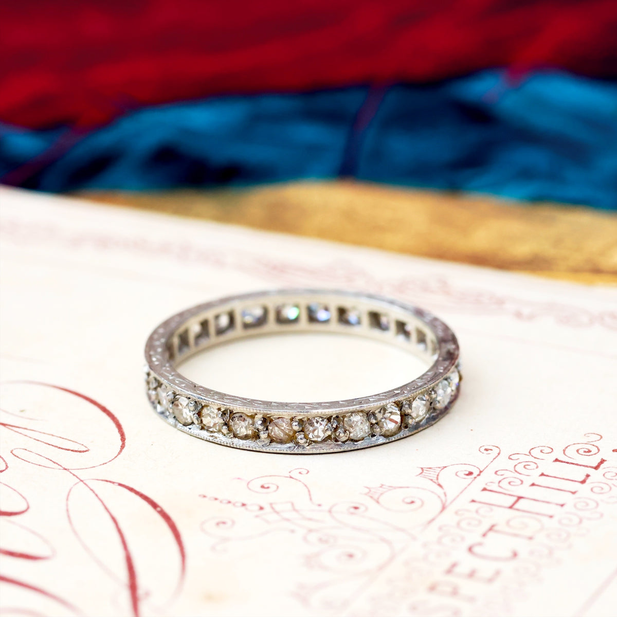 Vintage Size N 1/2 Platinum & Diamond Eternity Ring