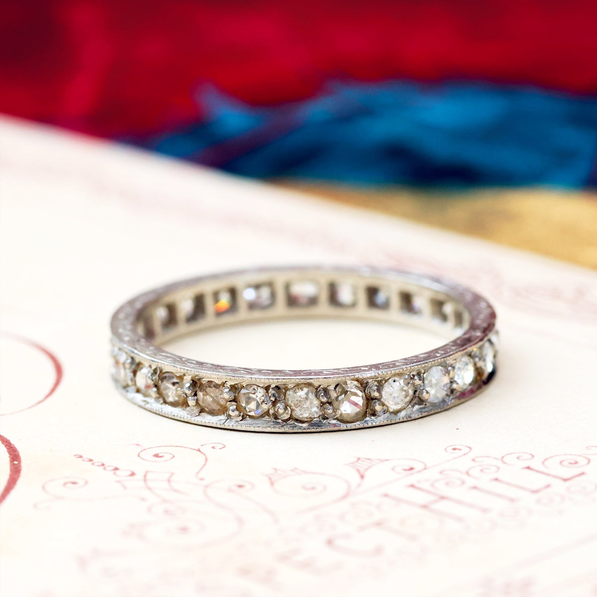 Vintage Size N 1/2 Platinum & Diamond Eternity Ring