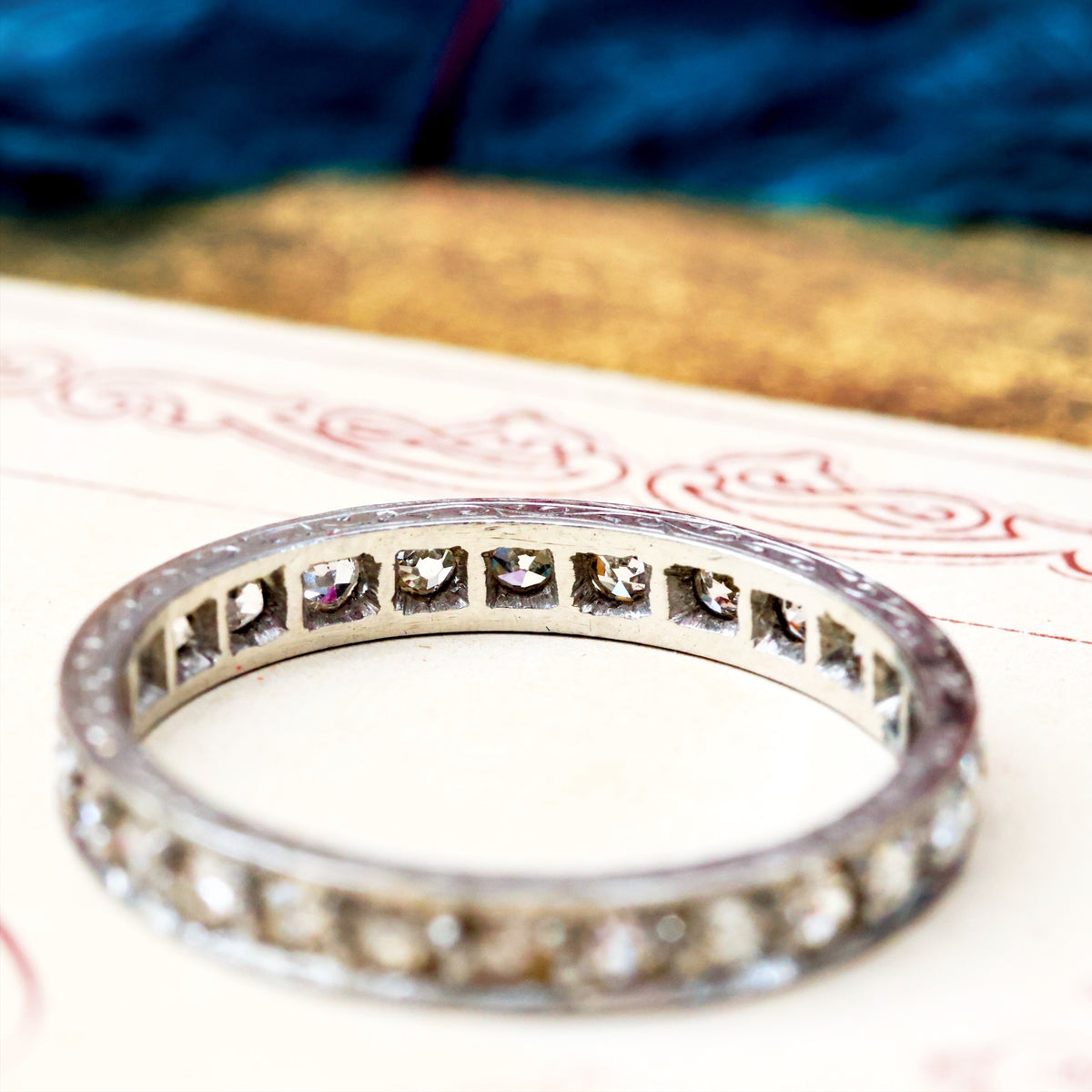 Vintage Size N 1/2 Platinum & Diamond Eternity Ring